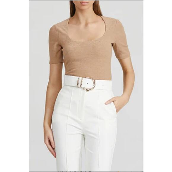 Women's Acler Highfield Scoop Neck Top in Nougat size US 4 Quiet Luxury - Picture 1 of 4
